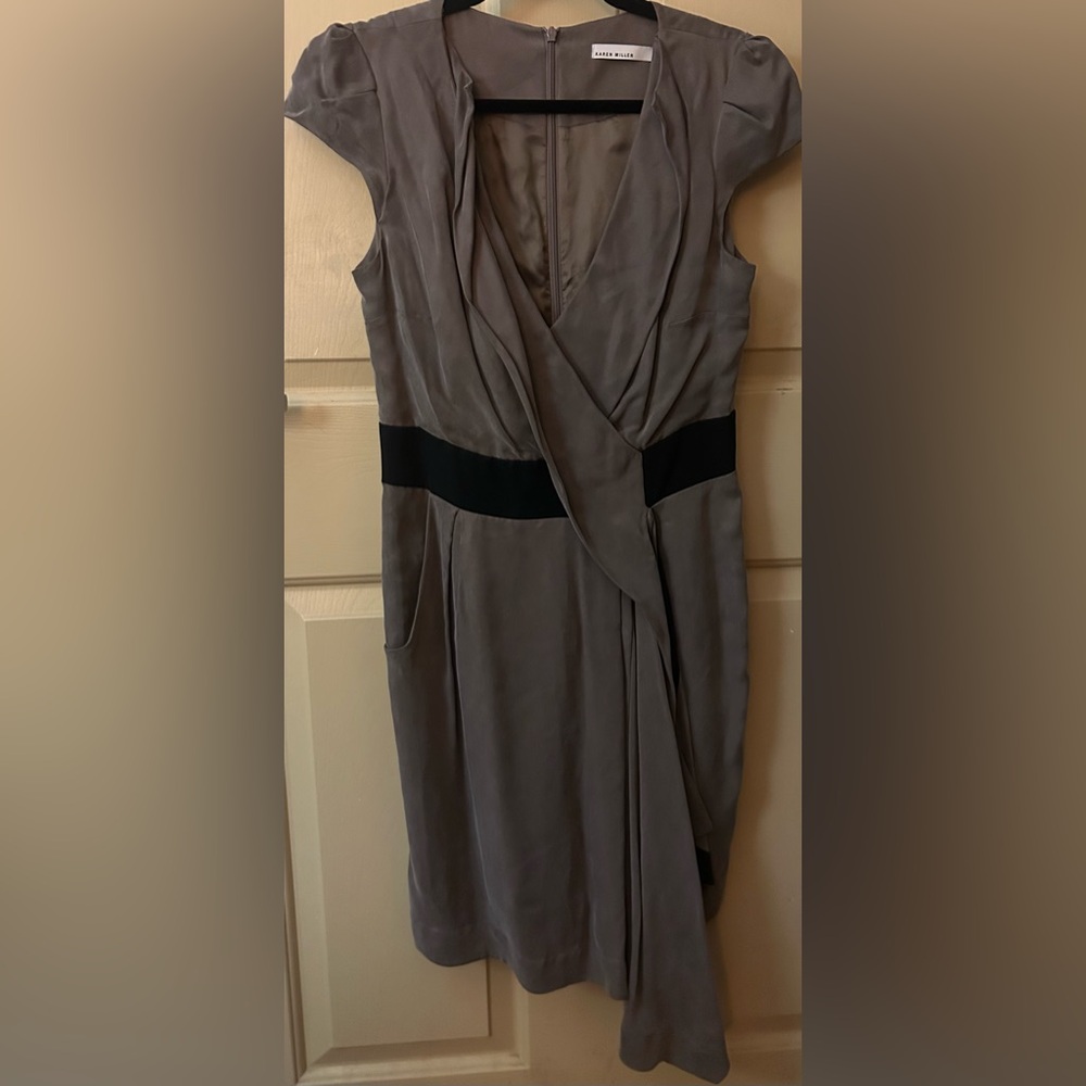 Karen Millen Charcoal Asymmetrical Dress